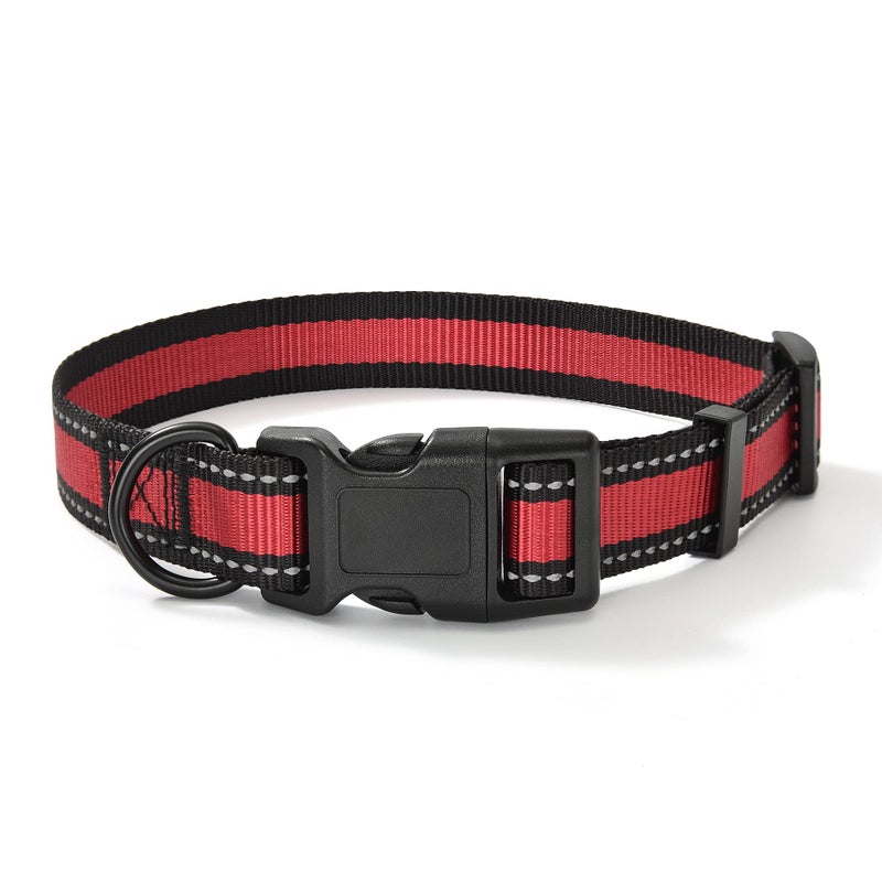 Mile High Life Dog Collar | Nylon Reflective Dog Collars | Light Weight Puppy Collars | Red Dog Collars for Small Dogs (Red, Small) - Image 1